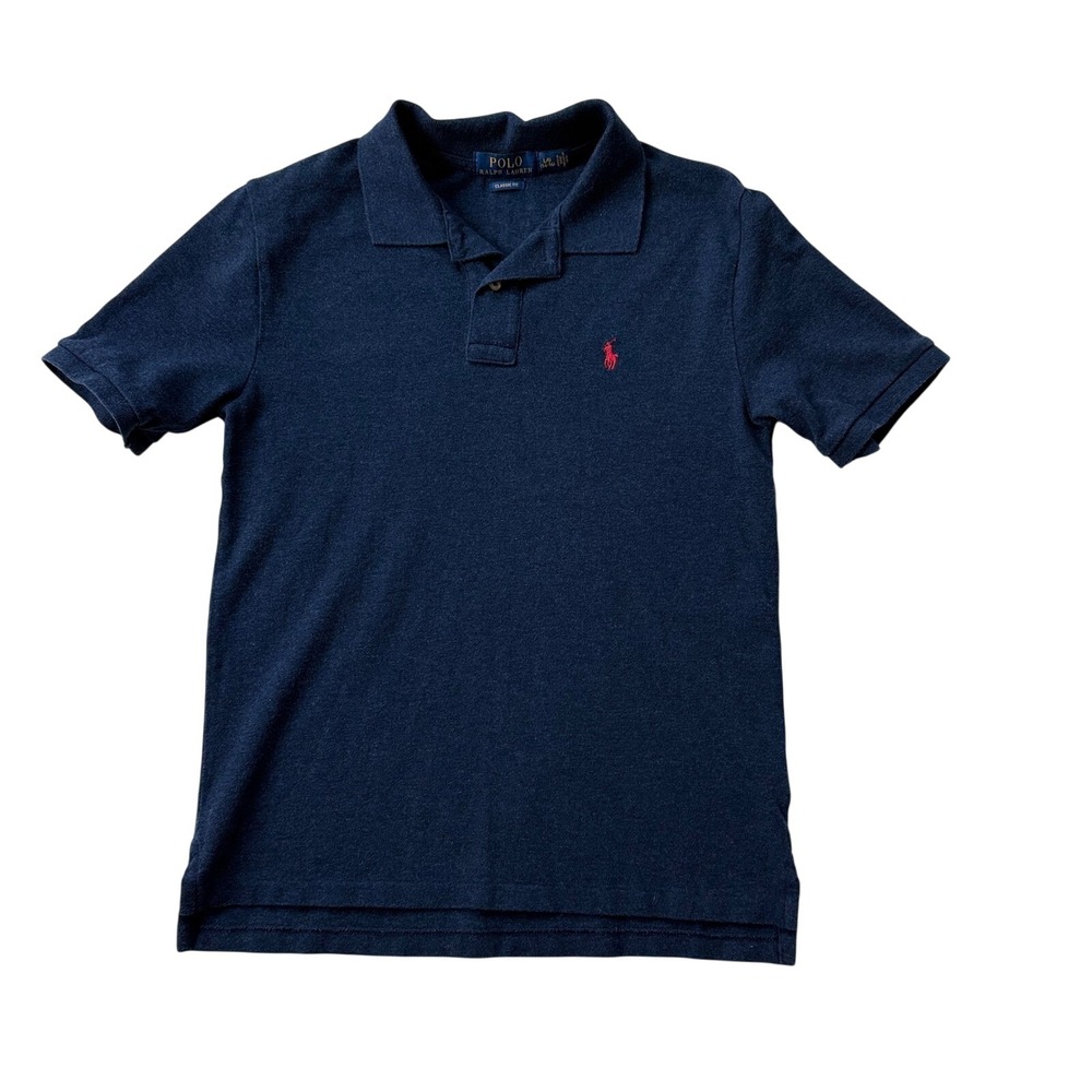 Polo Ralph Lauren Polo Shirt Kids Size L 14-16 Navy Blue Excellent Classic Fit